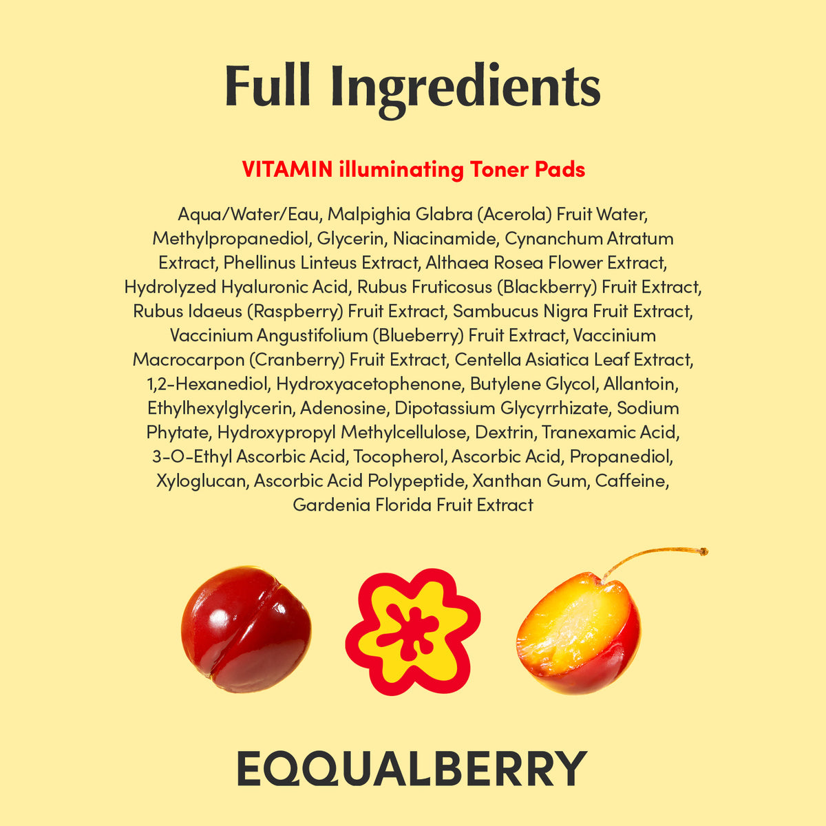 EQQUALBERRY VITAMIN ILLUMINATING TONER PADS 180 ML / 70 PADS