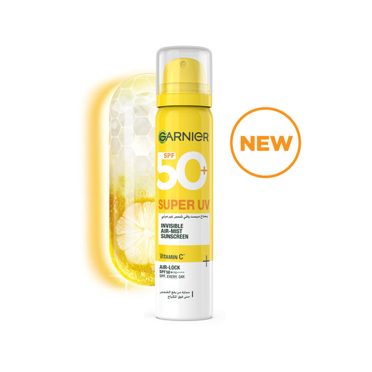 Garnier - Skin Active - Super UV Invisible Air Mist Face & Body Sunscreen - To Correct And Protect Your Skin With SPF 50+ - For All Skin Types - 75 ML