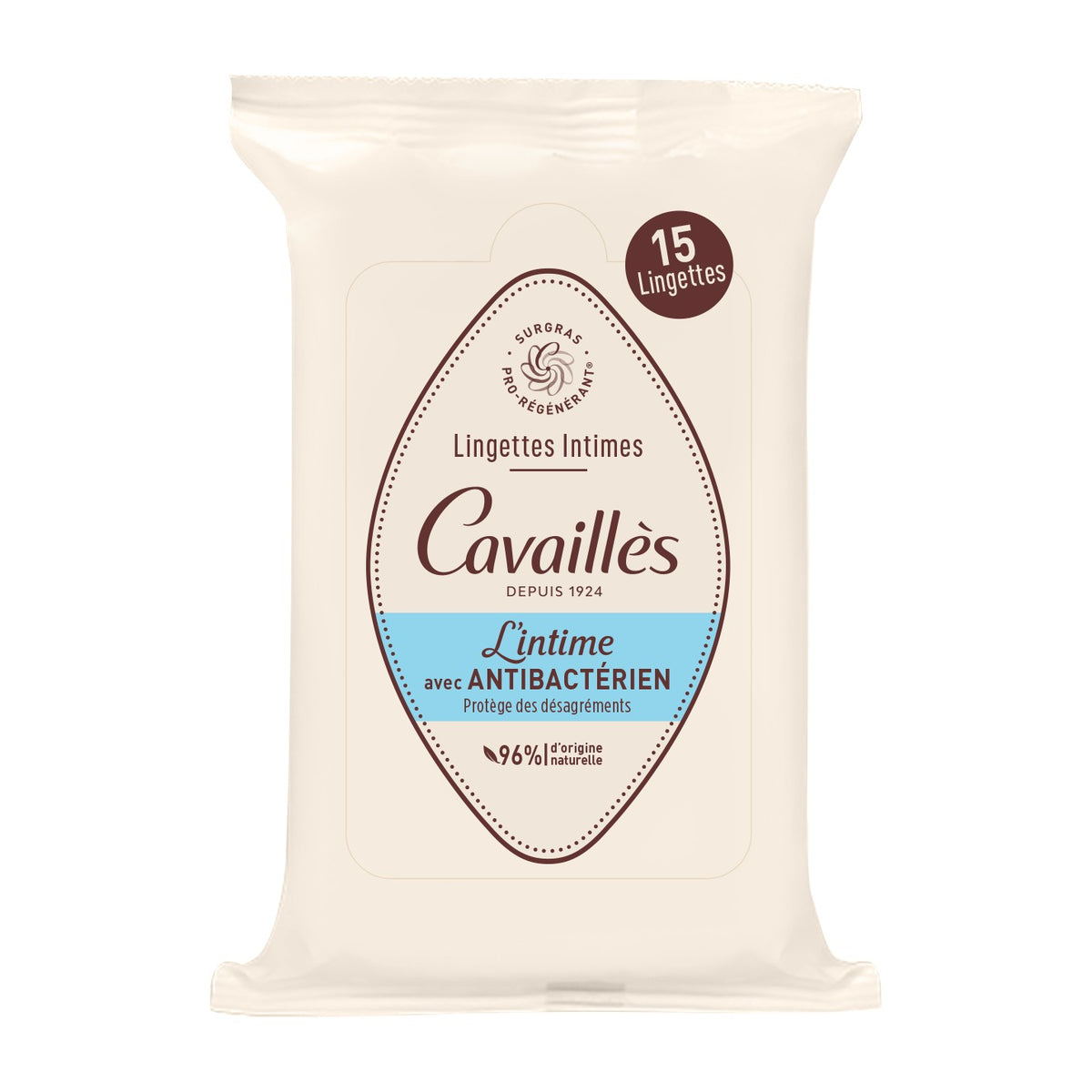 Rogé Cavaillès Lingettes Intimes x15 – Anti-Bactériennes