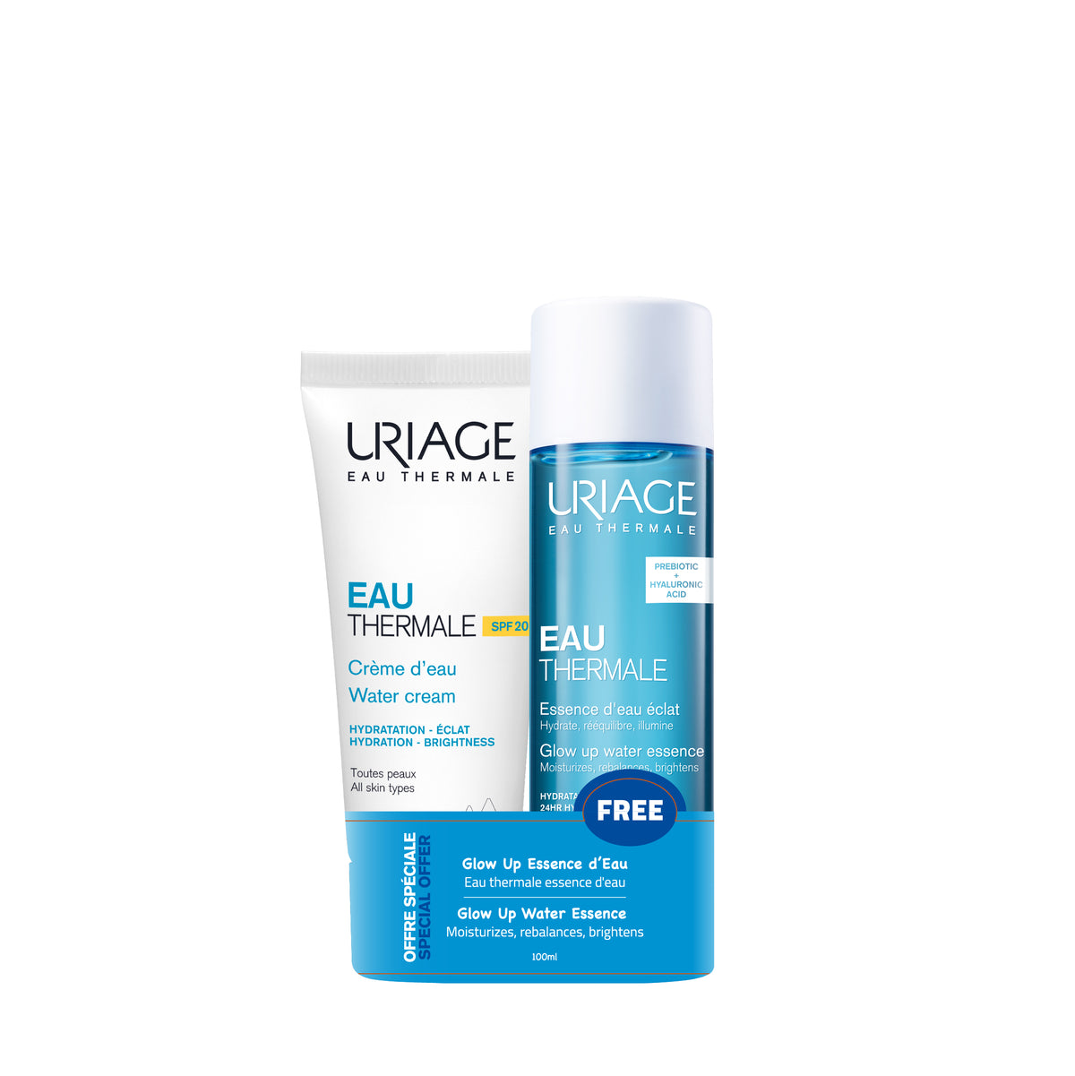 Eau Thermale Water Cream Spf 20 + Eau Thermale Glow Up Water Essence For Free