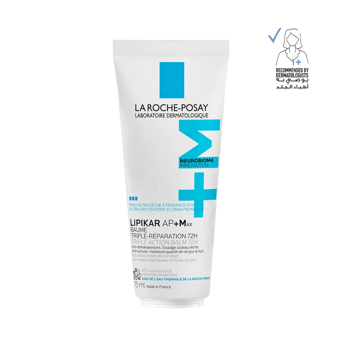 La Roche Posay LIPIKAR Balm AP+Max Triple-Action Balm with Neurobioma for Ultra-Dry to Atopic Eczema-Prone Skin 75ML