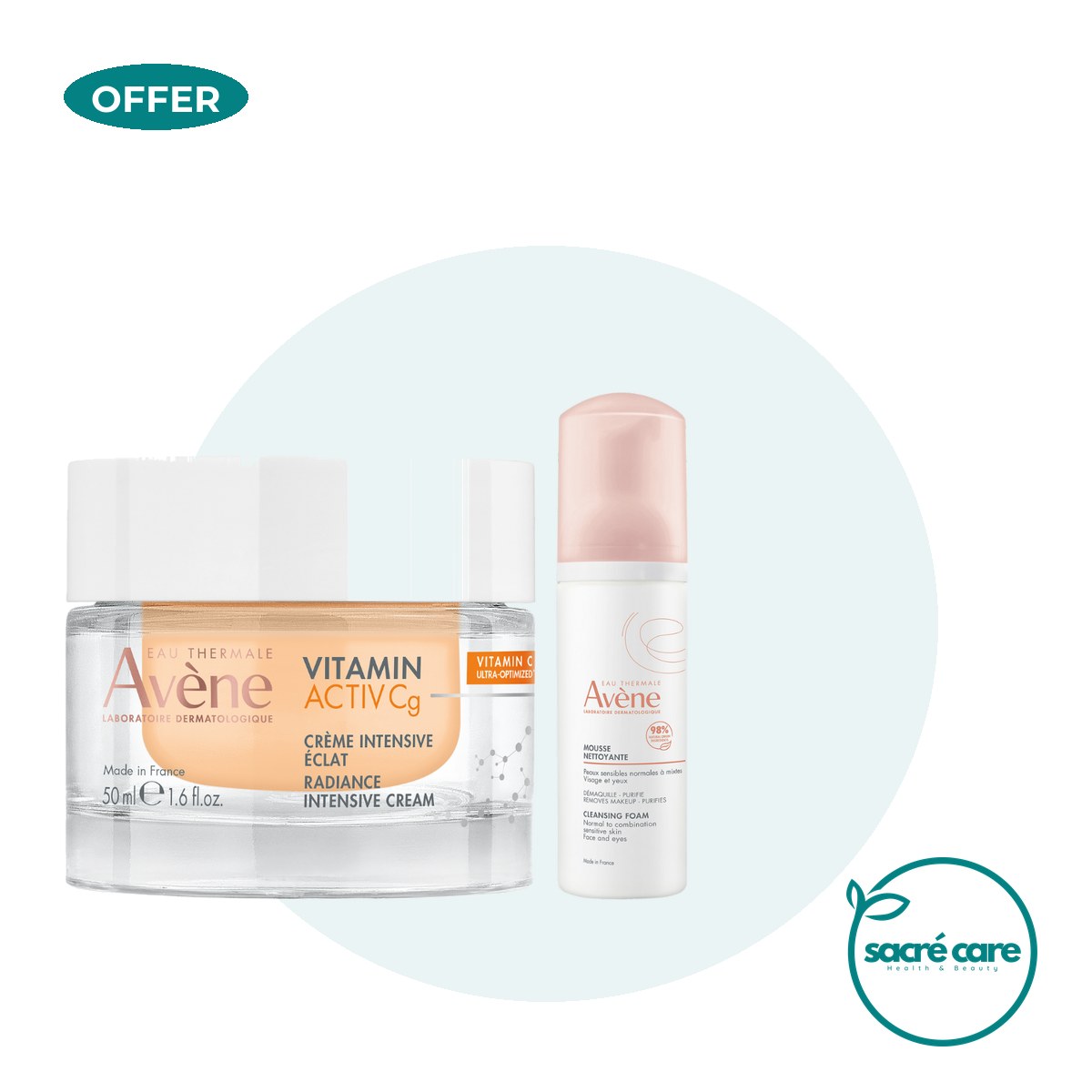 One Avène Intensive Radiance Vitamin Activ Cg Cream and get a FREE 150ml Avène Cleansing Foam – 1