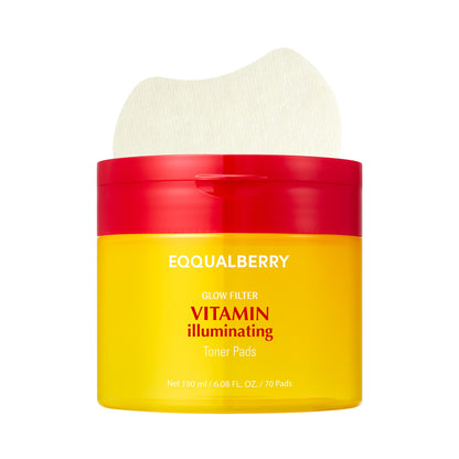 EQQUALBERRY VITAMIN ILLUMINATING TONER PADS 180 ML / 70 PADS
