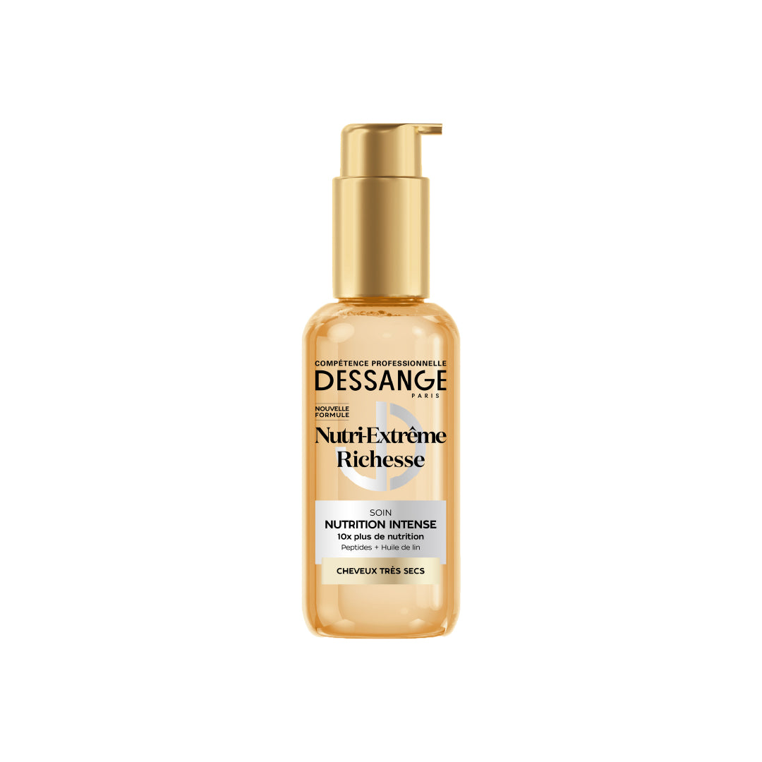 DESSANGE - Nutri-Extreme Richesse Intense Nutrition Leave-In Hair Care - Formula Enriched With Peptides & Linseed Oil - Nourishes Lengths & Ends - Softness & Radiance - Very Dry Hair - 110 ml