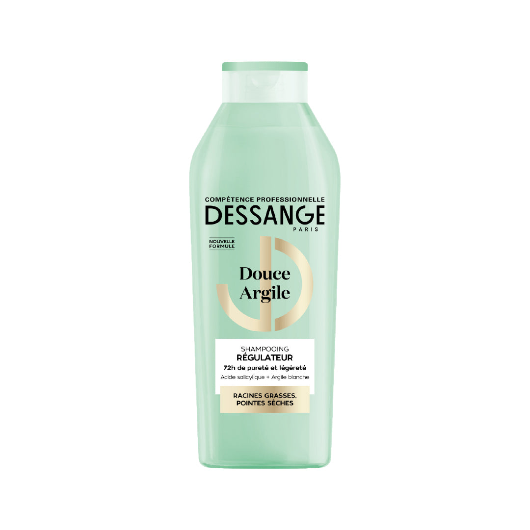 DESSANGE - Gentle Clay Regulating Shampoo - Formula Enriched With Salicylic Acid & White Clay - Purifies Roots & Softens Ends - Oily Roots & Dry Ends - 280ml