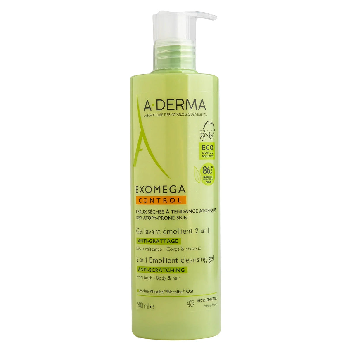 A-derma Exomega Control 2-in-1 Emollient Anti-itch Cleansing Gel – 1