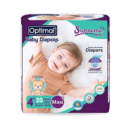 Optimal Baby Diapers – 4+ Maxi Plus (9-20kg) / 20 pcs