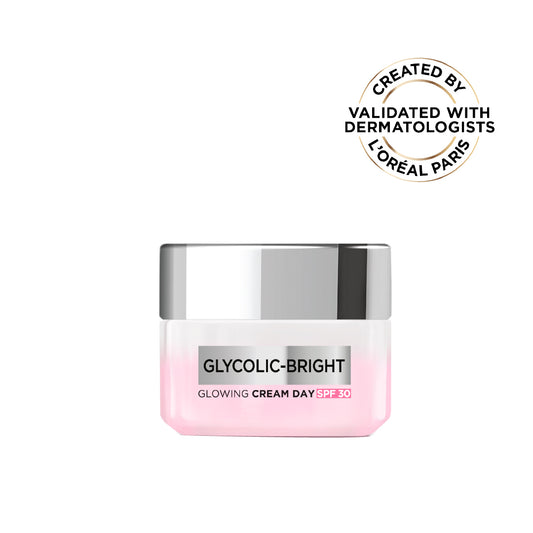 L’Oréal Paris, Glycolic-Bright Glowing Day Cream, for Dark Spots Reduction, Glow Boosting and Skin Tone Evenness, SPF 30, 50ml