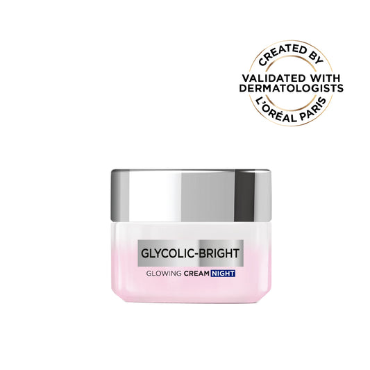 L’Oréal Paris, Glycolic-Bright Glowing Night Cream, for Dark Spots Reduction, Glow Boosting, and Skin Tone Evenness, 50ml