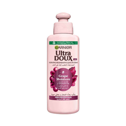 Garnier Ultra Doux Grape Moisture 2 in 1 Styling Cream, Volumizing Hydration for Dehydrated Hair. Hydrating Grape Water + Antioxidant Grapeseed Oil - Paraben-Free, Vegan, Cruelty-Free - 200ml