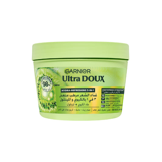 Garnier Ultra Doux Hair Food Kiwi Hydrating Hair Mask for Oily Roots & Dry Hair – 390ml