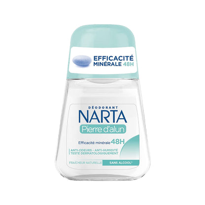Narta - Alum Stone - Roll-On Deodorant - 48H Natural Mineral Protection - For Women - 50ml