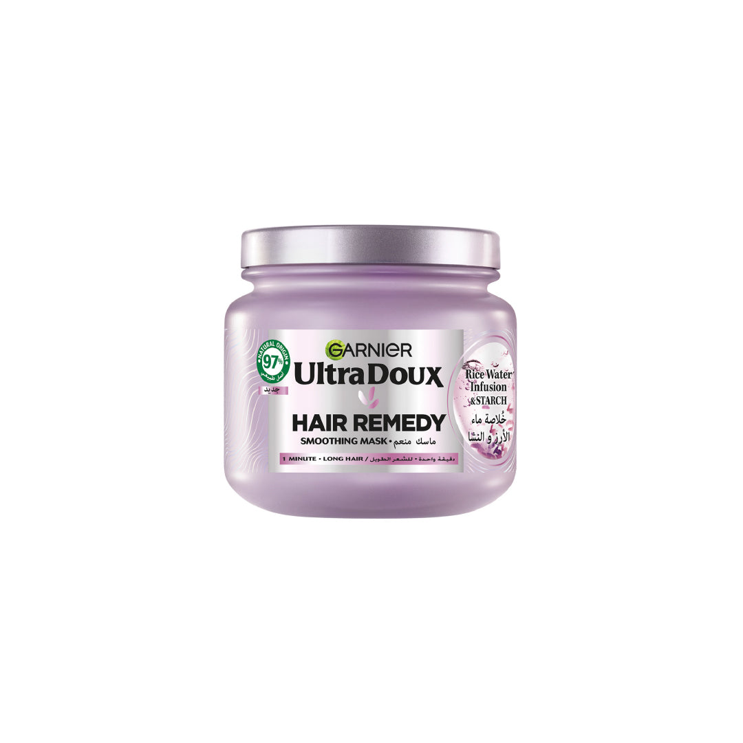 Garnier Ultra Doux Rice Water Infusion & Starch Hair Remedy Mask, Smooth and Shine