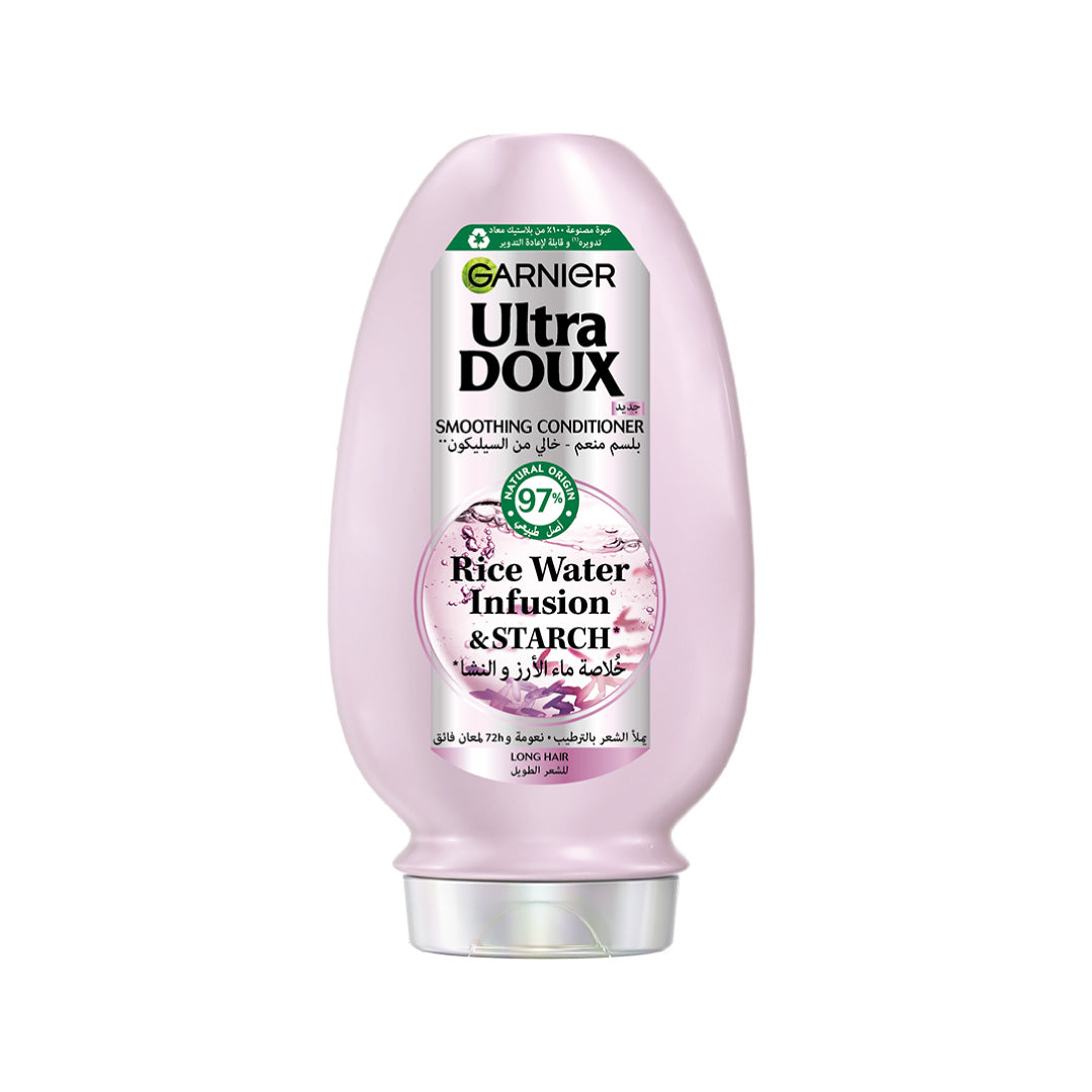 Garnier Ultra Doux Rice Water Infusion & Starch Conditioner, for Long Hair, Smooth and Shine