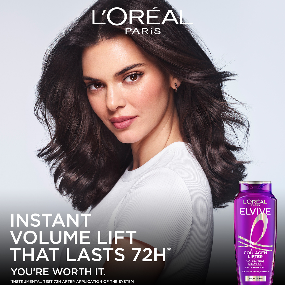 L'Oreal Paris Elvive Collagen Peptide Shampoo + Lifter 72h volume Clear formula