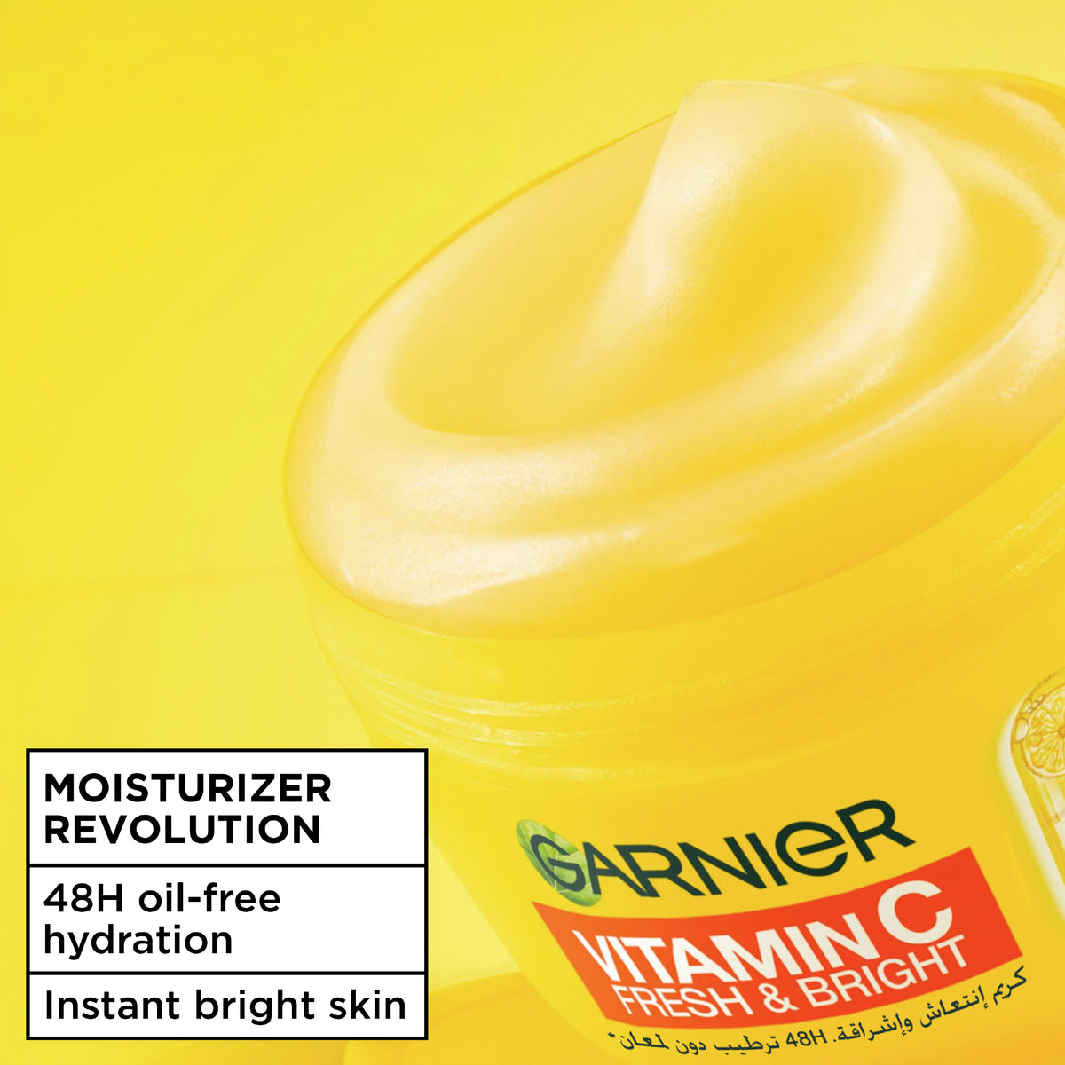 Garnier Vitamin C Fresh & Bright Cream. Hydration, 48H Oil Free Hydration - 4% [Vitamin C* + Niacinamide] - Cruelty Free International & Vegan - 85ml