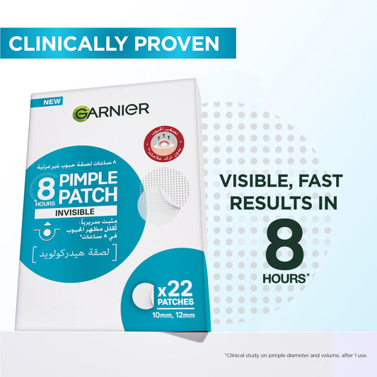 Garnier Skin Active  Fast Clear Invisible Acne Pimple Patch 8 Hours Hydrocolloid 22patches