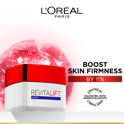 L’Oréal Paris, Revitalift Hydrating and Moisturizing Night Cream, for Wrinkles Reduction and  Skin Elasticity Improvement, Formulated with Pro-Retinol, 50ml