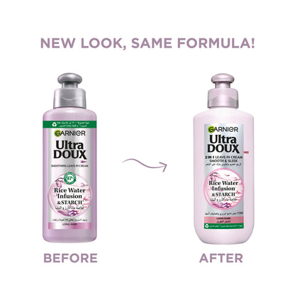 Garnier Ultra Doux Rice Water Infusion & Starch, Leave In Cream, for Long Hair