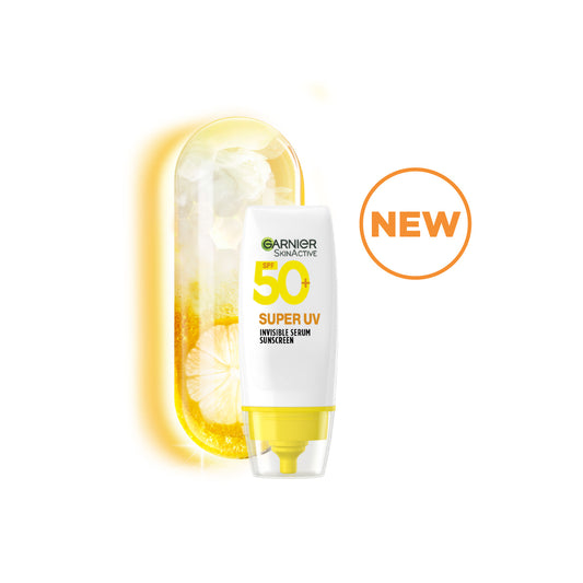 Garnier Super UV Invisible Serum Sunscreen To Correct And Protect Your Skin With Spf50+, For All Skin Types - 30ml