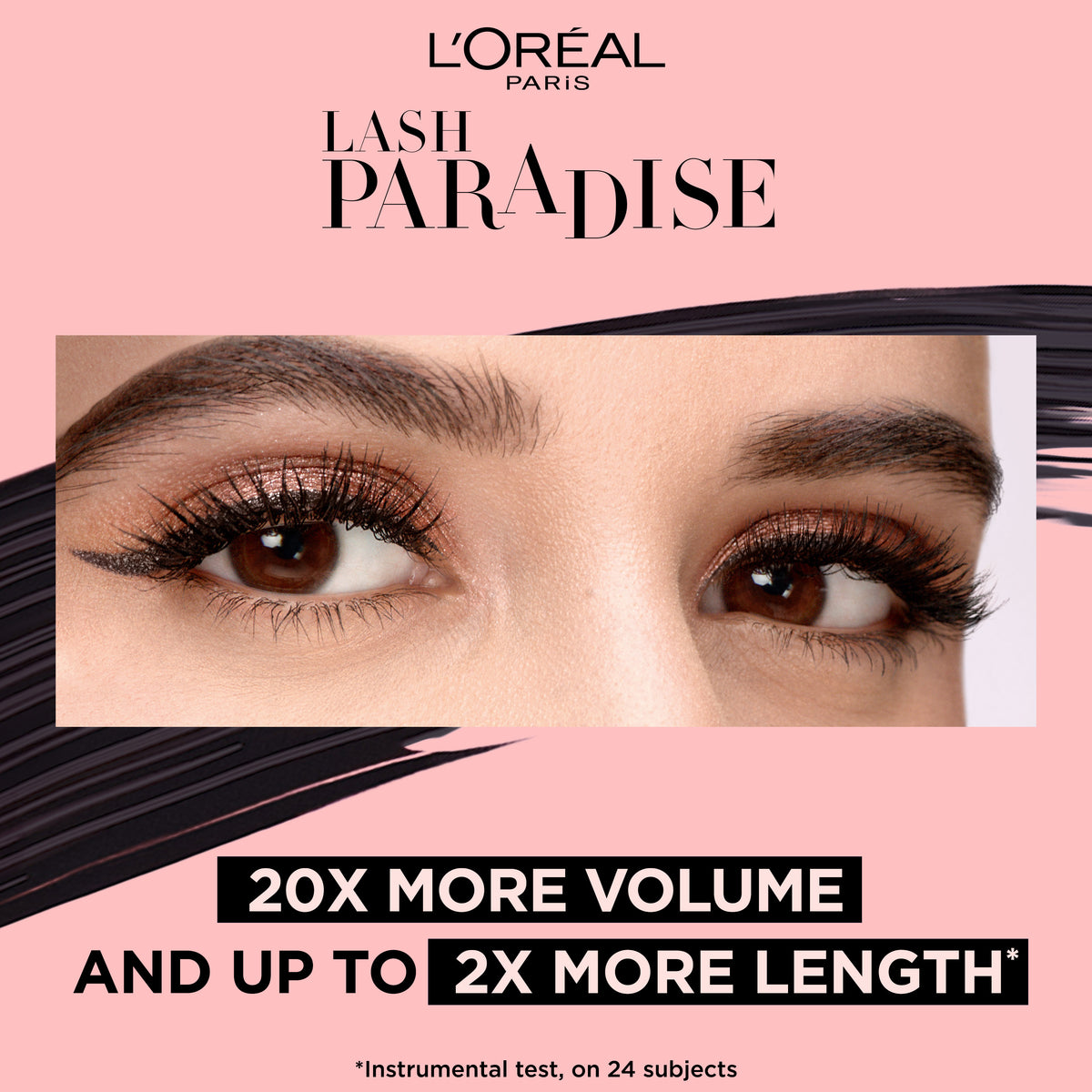 L'Oréal Paris Lash Paradise 24 Hour, Volumizing and Lengthening Black Mascara- Washable