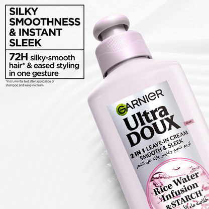 Garnier Ultra Doux Rice Water Infusion & Starch, Leave In Cream, for Long Hair