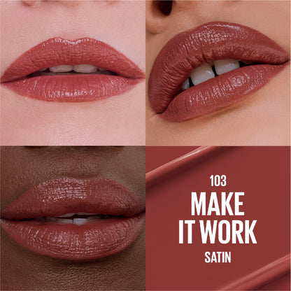 Maybelline Serum Lipstick, Hydrating Lip Makeup with 8HRs of Lip Plumping Moisture with Hyaluronic Acid + Oil Blend