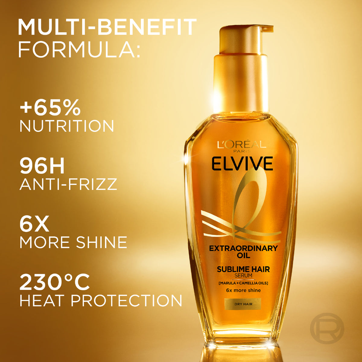 L’Oréal Paris Elvive Extraordinary Hair Oil Treatment, Non-Sticky Serum For Dry Hair-100ml