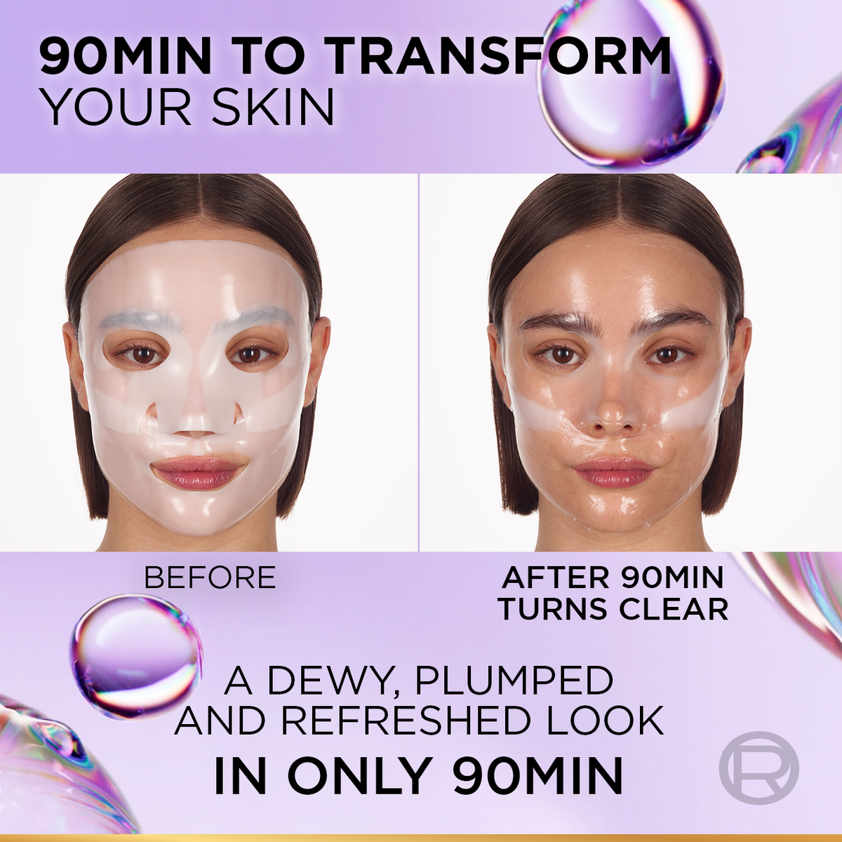 L’Oréal Paris Revitalift Glass Skin Hydrogel Glow Mask, Transform Your Skin For A Dewy, Plumped, Glass Skin In Only 90 Minutes, 1pc.