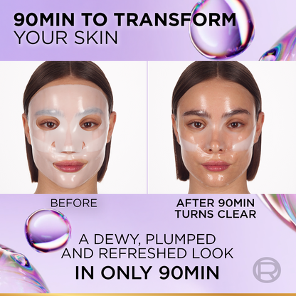 L’Oréal Paris Revitalift Glass Skin Hydrogel Glow Mask, Transform Your Skin For A Dewy, Plumped, Glass Skin In Only 90 Minutes, 1pc.