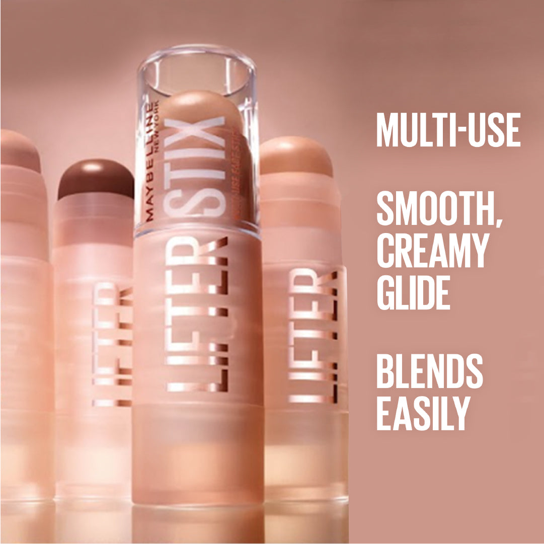 Maybelline New York Lifter Stix Multi-Use Face Stick - Contour, Bronzer, Concealer and Foundation Stick, All-In-One Creamy Face Makeup