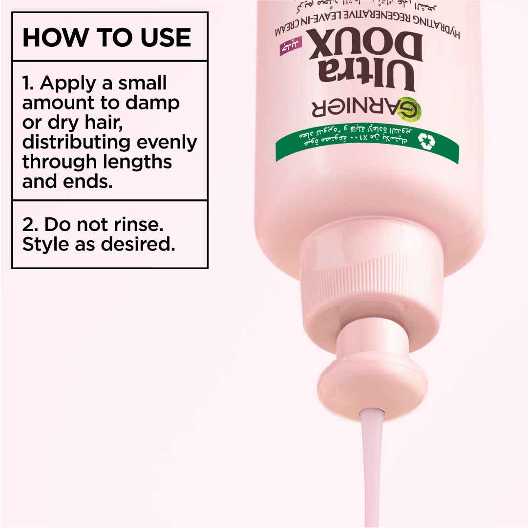 Garnier Ultra Doux Grape Moisture 2 in 1 Styling Cream, Volumizing Hydration for Dehydrated Hair. Hydrating Grape Water + Antioxidant Grapeseed Oil - Paraben-Free, Vegan, Cruelty-Free - 200ml
