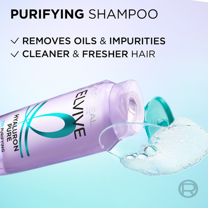 L’Oréal Paris Elvive Hyaluron Pure Purifying Shampoo for Oily Roots And Dehydrated Length 400 ML