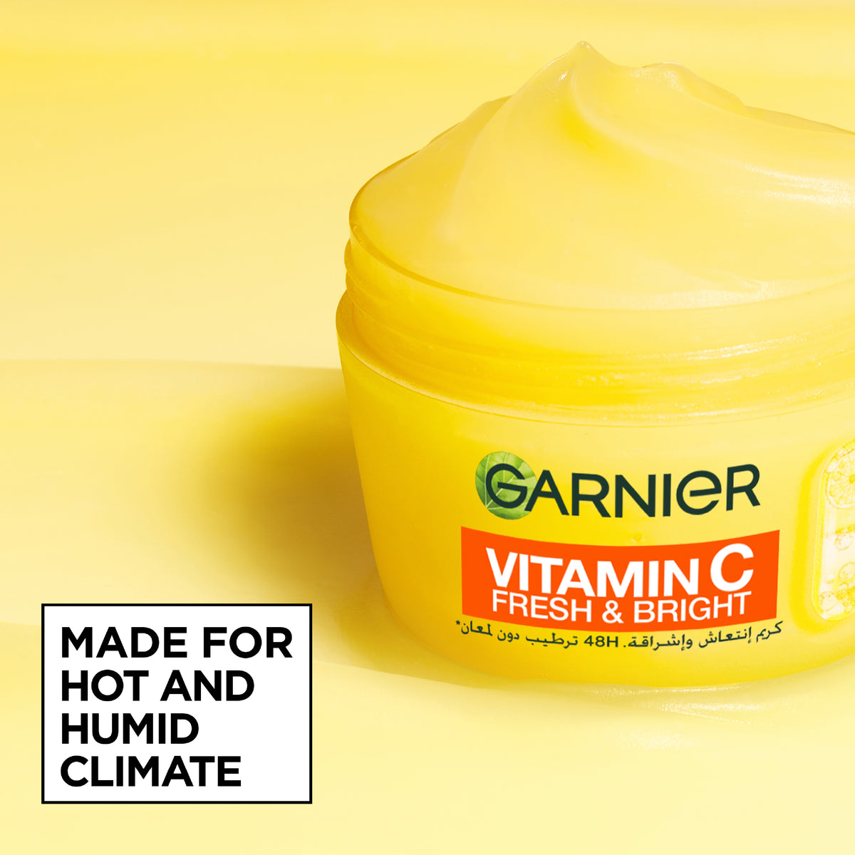 Garnier Vitamin C Fresh & Bright Cream. Hydration, 48H Oil Free Hydration - 4% [Vitamin C* + Niacinamide] - Cruelty Free International & Vegan - 85ml