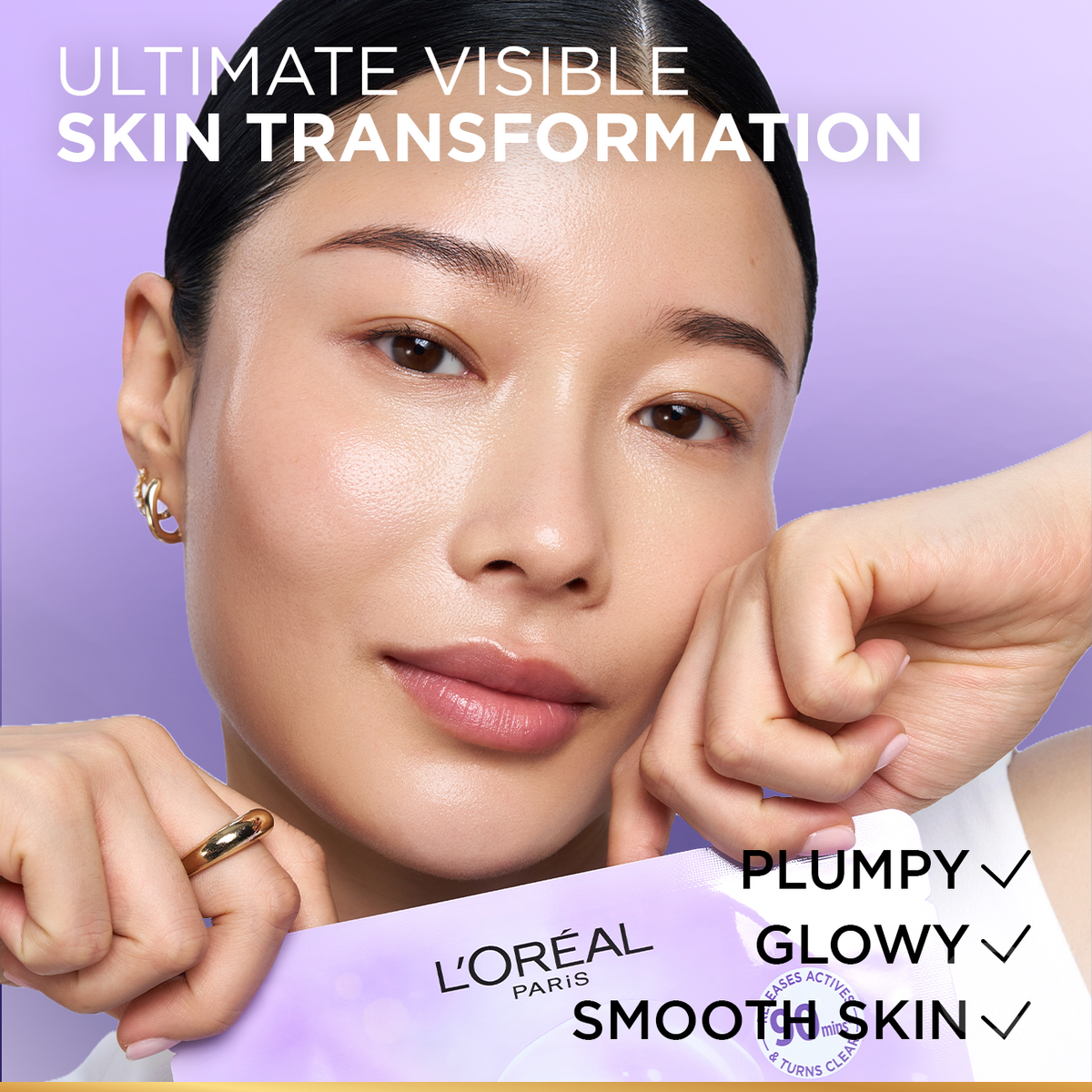 L’Oréal Paris Revitalift Glass Skin Hydrogel Glow Mask, Transform Your Skin For A Dewy, Plumped, Glass Skin In Only 90 Minutes, 1pc.