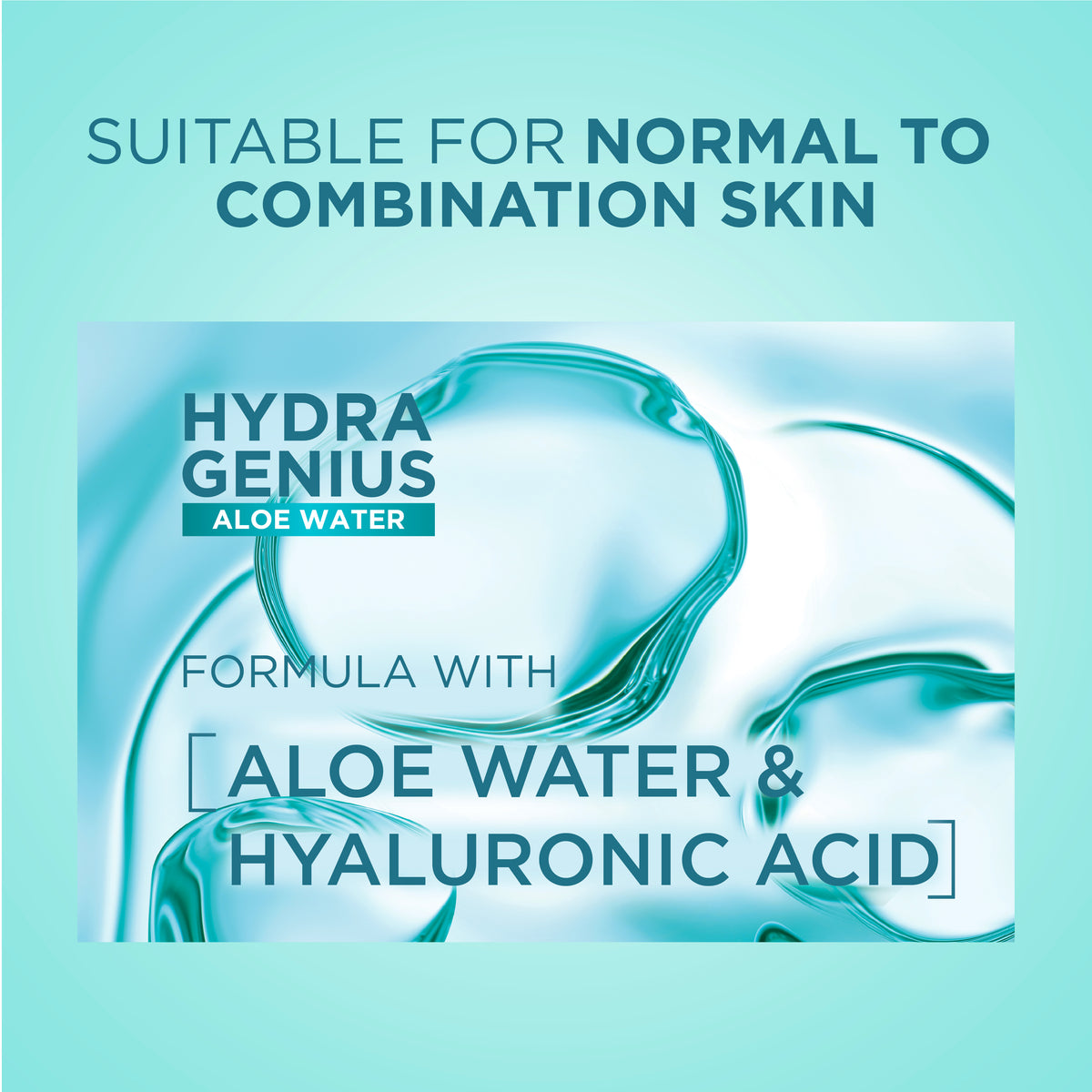 L'Oréal Paris, Hydra Genius, Water-Based Gel Facial Moisturiser, with Aloe Vera, for Normal to Combination Skin, 70 ml