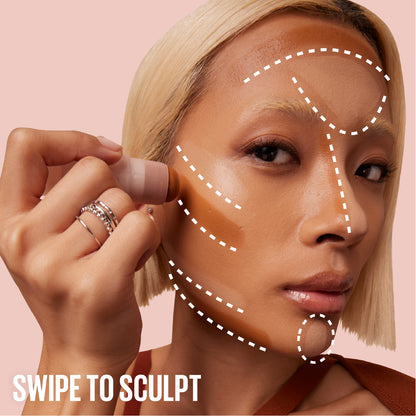 Maybelline New York Lifter Stix Multi-Use Face Stick - Contour, Bronzer, Concealer and Foundation Stick, All-In-One Creamy Face Makeup
