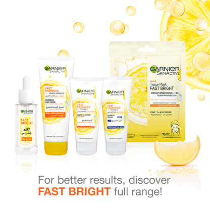 Garnier Fast Bright Vitamin C Brightening Tissue Mask For Uneven & Dull Skin