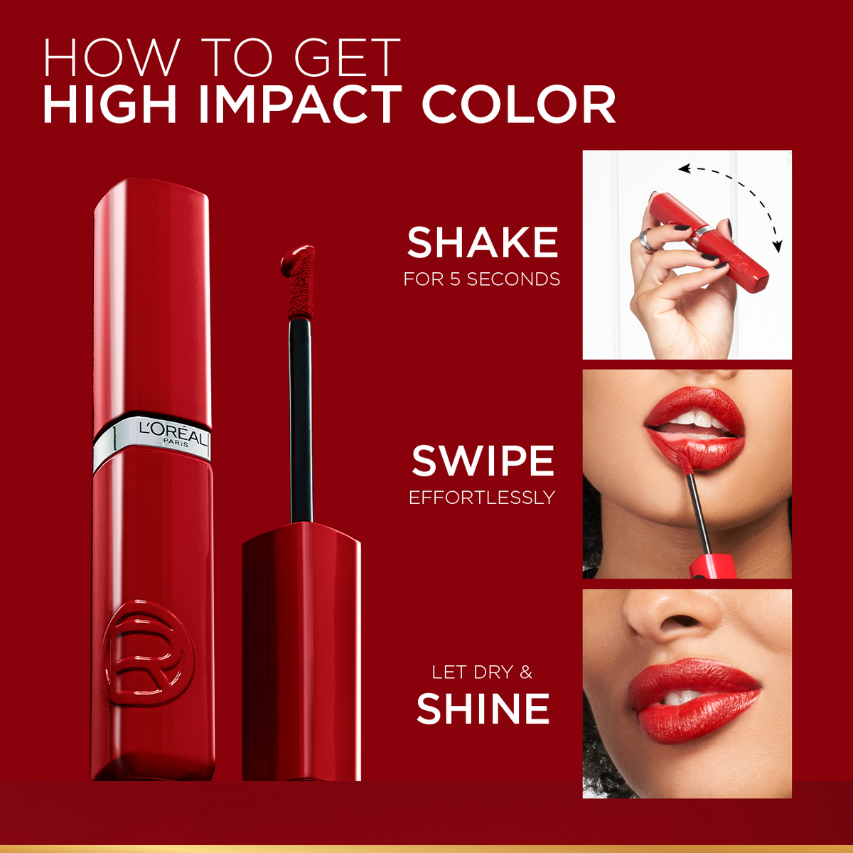 L’Oréal Paris Infallible Laque Resistance Liquid Lipstick, 16H Lacquer-Like Shine Finish Longwear & Transferresistant, 5ml