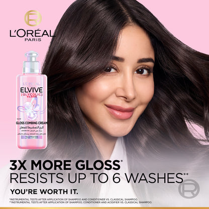 L'Oréal Paris, Elvive, Glycolic Gloss Leave-in, Hair Combing Cream, 2% [Gloss Complex] with glycolic acid, 200ml
