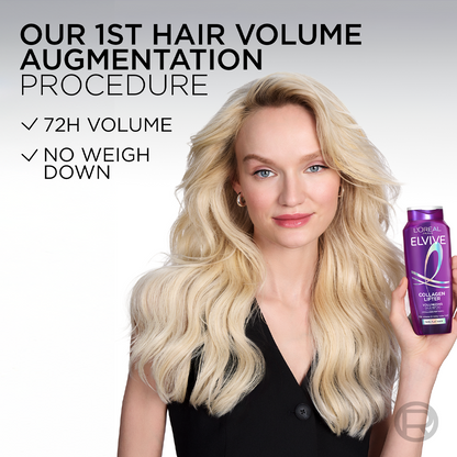 L'Oreal Paris Elvive Collagen Peptide Shampoo + Lifter 72h volume Clear formula