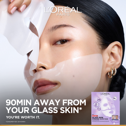 L’Oréal Paris Revitalift Glass Skin Hydrogel Glow Mask, Transform Your Skin For A Dewy, Plumped, Glass Skin In Only 90 Minutes, 1pc.