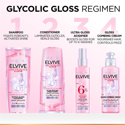 L’Oréal Paris Elvive Glycolic Gloss, Glossing Acidifier treatment, 6% [Gloss Complex] with Glycolic Acid, 200ml