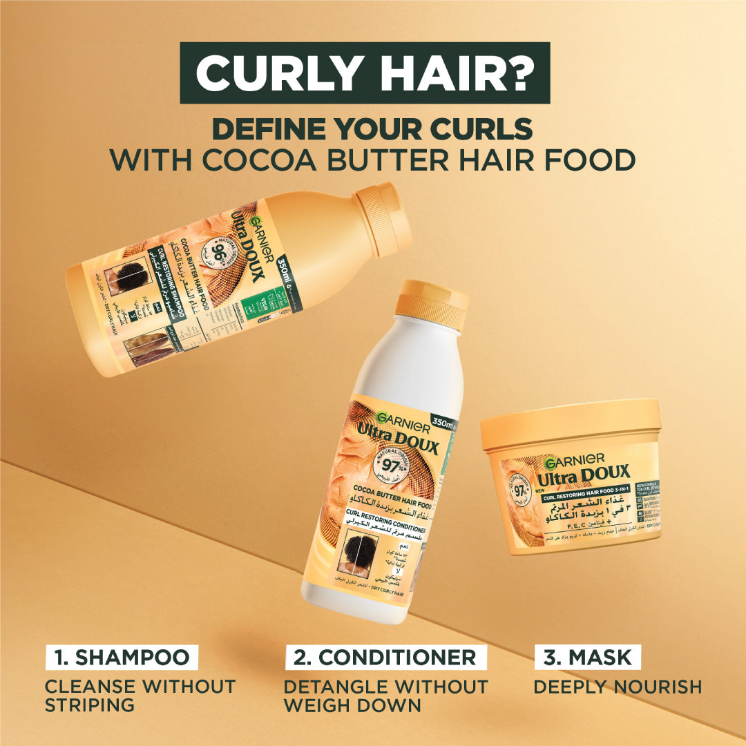 Garnier Ultra Doux Cocoa Butter Vegan Hair Food Conditioner for curly hair