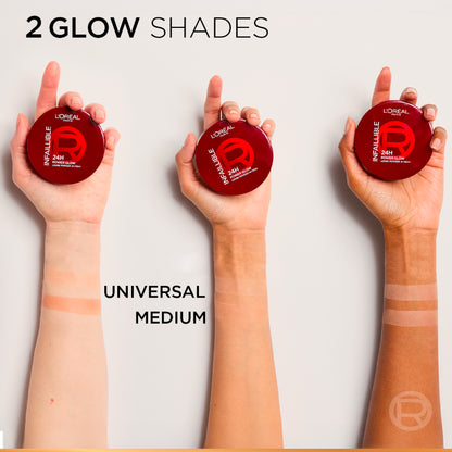 L’Oréal Paris Infaillible 24H Power Glow Loose Powder in Mesh, Pore Blurring, Radiant Glow, and Hydrating Formula with 2 Shades, 9.5g.
