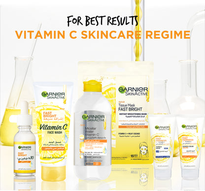 Garnier Fast Bright Vitamin C Brightening Tissue Mask For Uneven & Dull Skin