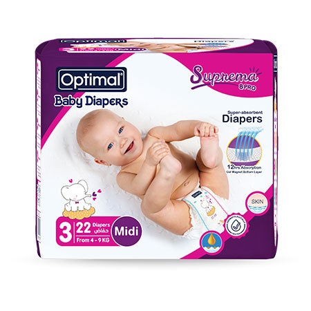 Optimal Baby Diapers – 3 Midi (4-9kg) / 22 pcs