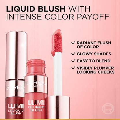 L’Oréal Paris Lumi Le Liquid Blush with a Glowy Radiant Natural Blush Finish, Weightless and Buildable, 11ml
