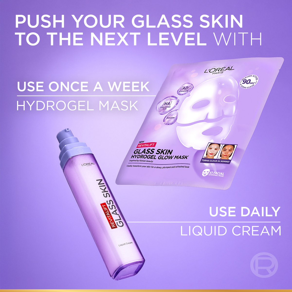 L’Oréal Paris Revitalift Glass Skin Hydrogel Glow Mask, Transform Your Skin For A Dewy, Plumped, Glass Skin In Only 90 Minutes, 1pc.