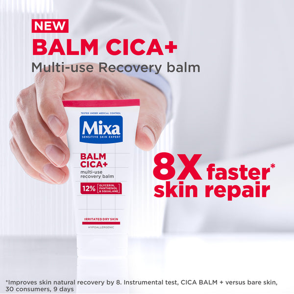 Mixa Cica Balm+ Multi-Purpose Repair Balm for Damaged & Irritated Skin 50ml – Fast Skin Recovery Care for Chapped, Burned & Sensitive Skin